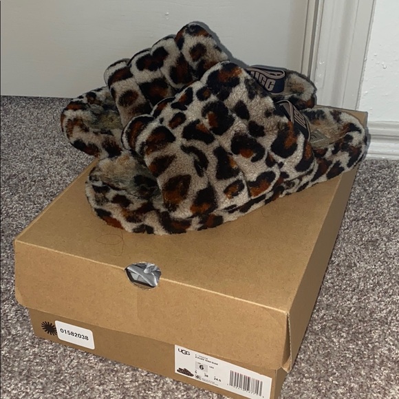 cheetah print ugg slides